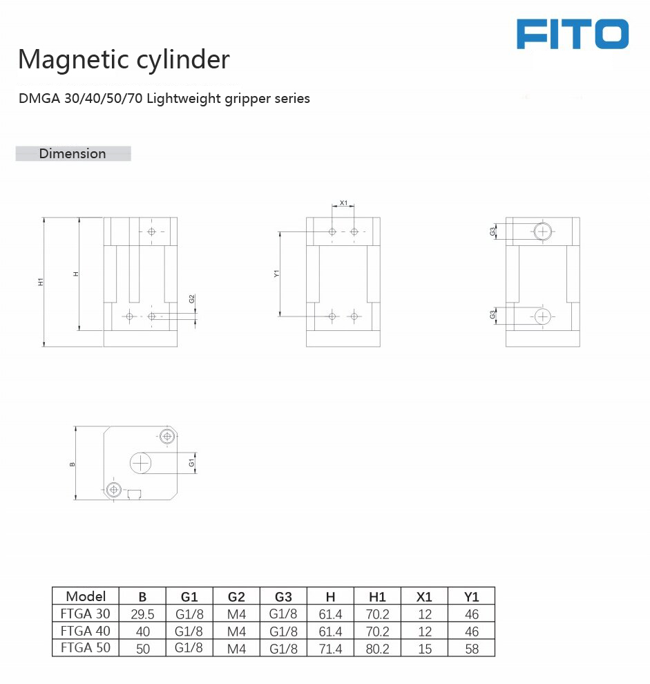 Pneumatic Magnetic cylinder automation FTGA 40 SM-P 5